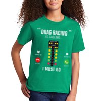 Drag Racing Race Car Phone Display Drag Racing Is Calling Kids T-Shirt