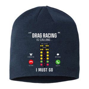 Drag Racing Race Car Phone Display Drag Racing Is Calling Sustainable Beanie