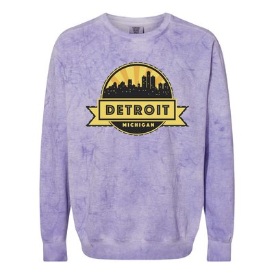 Detroit Record Skyline Logo Colorblast Crewneck Sweatshirt