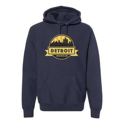 Detroit Record Skyline Logo Premium Hoodie