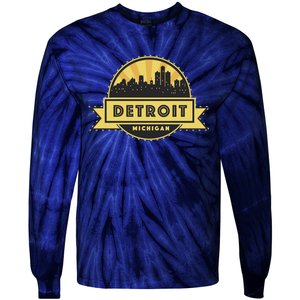 Detroit Record Skyline Logo Tie-Dye Long Sleeve Shirt