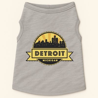 Detroit Record Skyline Logo Doggie Tank