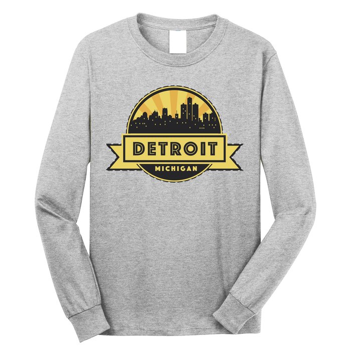 Detroit Record Skyline Logo Long Sleeve Shirt