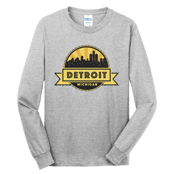 Detroit Record Skyline Logo Tall Long Sleeve T-Shirt