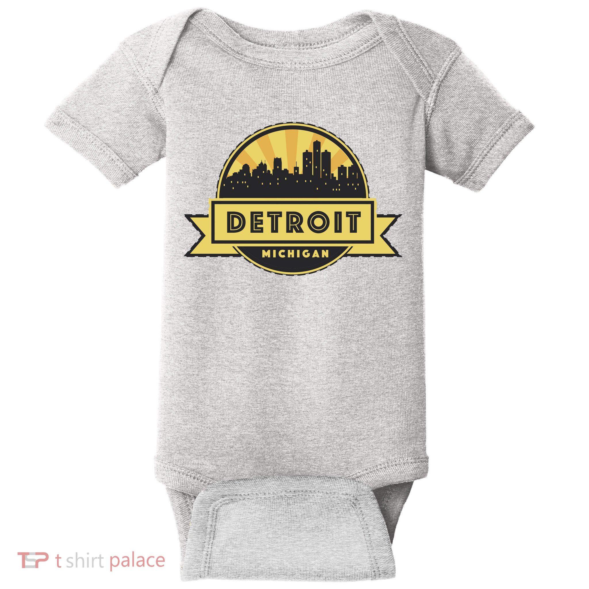 Detroit Record Skyline Logo Baby Bodysuit