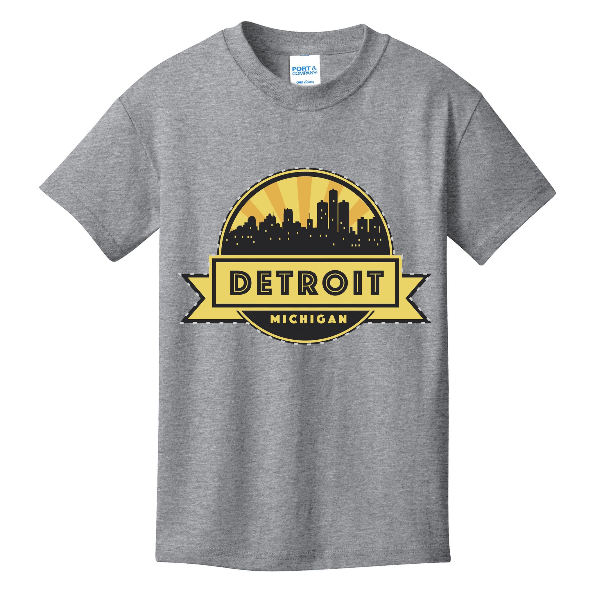 Detroit Record Skyline Logo Kids T-Shirt