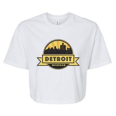 Detroit Record Skyline Logo Bella+Canvas Jersey Crop Tee