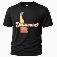 Delaware Retro Sunset Cooling Performance Crew T-Shirt