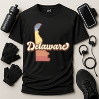 Delaware Retro Sunset Cooling Performance Crew T-Shirt