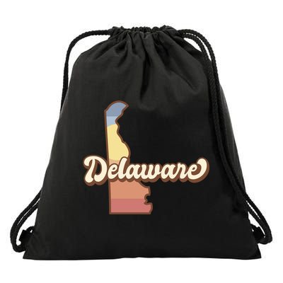 Delaware Retro Sunset Drawstring Bag