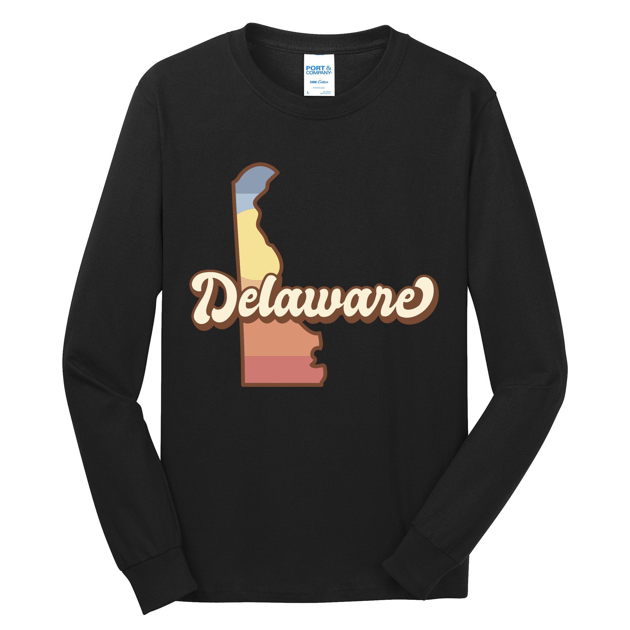 Delaware Retro Sunset Tall Long Sleeve T-Shirt