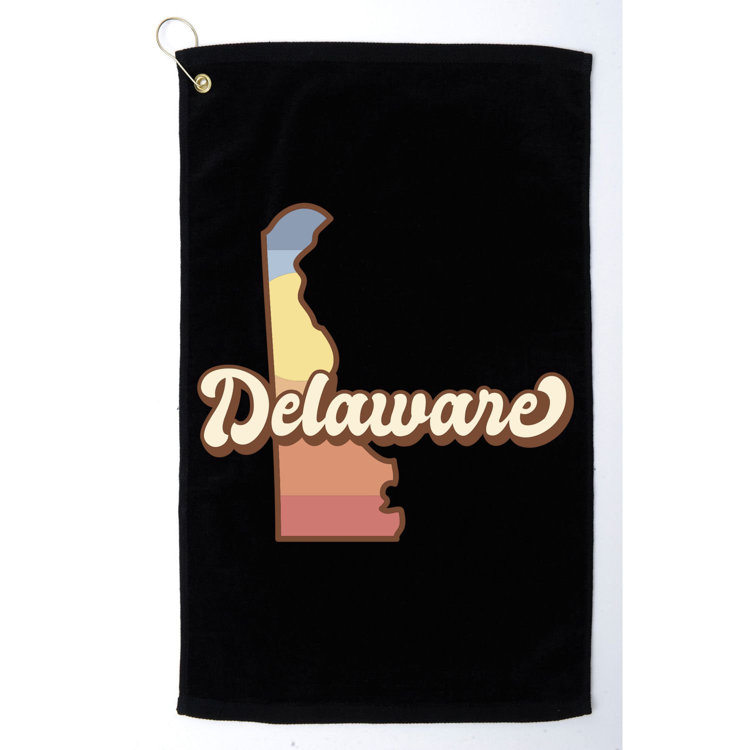 Delaware Retro Sunset Golf Towel