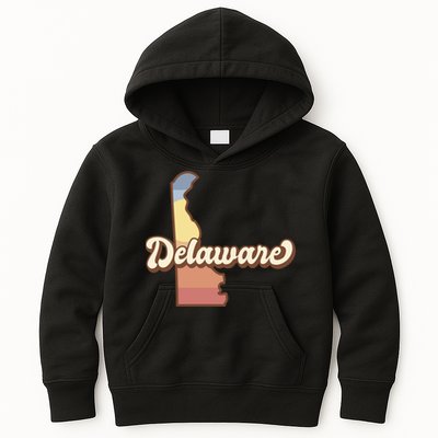 Delaware Retro Sunset Kids Hoodie