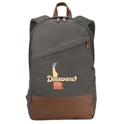 Delaware Retro Sunset Cotton Canvas Backpack