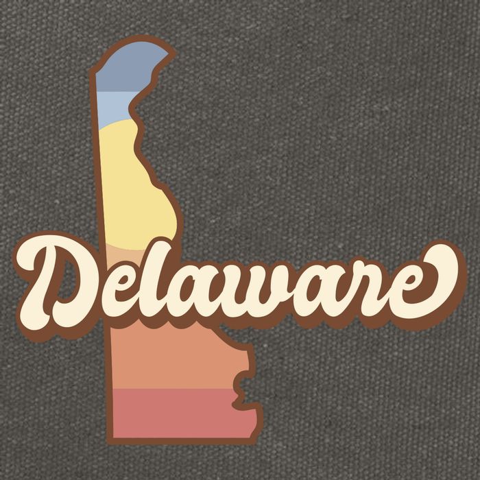 Delaware Retro Sunset Cotton Canvas Backpack