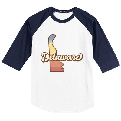 Delaware Retro Sunset Baseball Sleeve Shirt