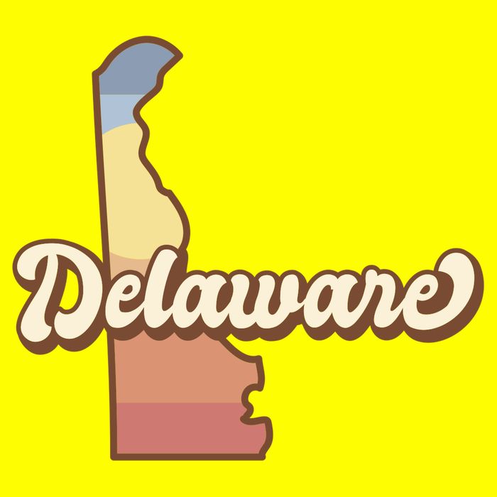 Delaware Retro Sunset 11oz C Handle Ceramic Mug