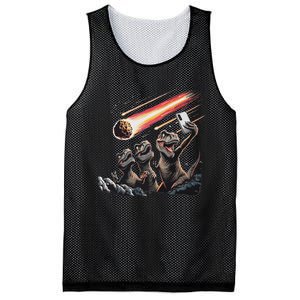 Dinosaur Rex Selfie Novelty Funny Dinosaur Mesh Reversible Basketball Jersey Tank