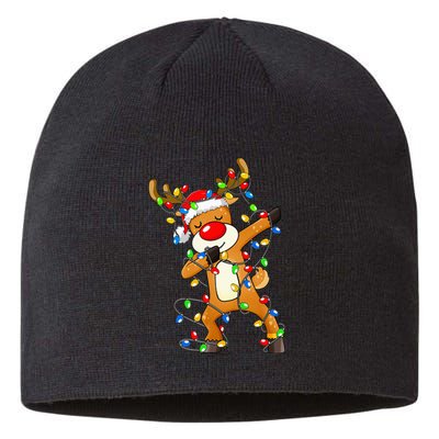 Dabbing Reindeer Santa Christmas Dab Xmas Sustainable Beanie