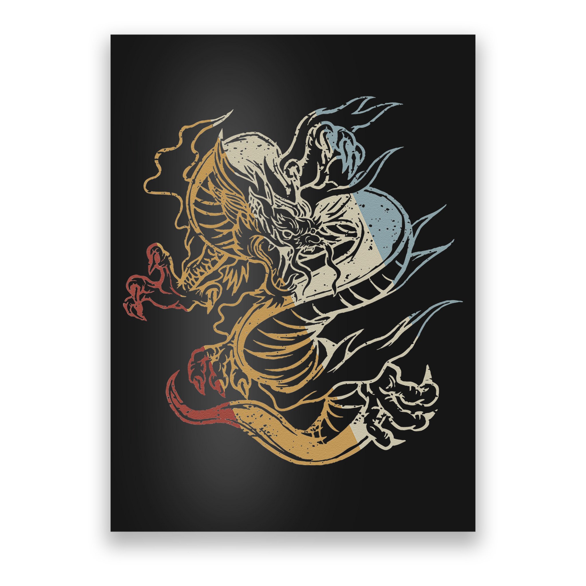 Dragon Retro Style Vintage Poster