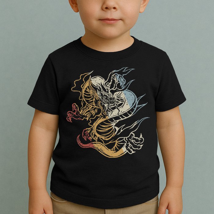 Dragon Retro Style Vintage Toddler T-Shirt