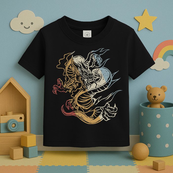 Dragon Retro Style Vintage Toddler T-Shirt