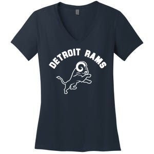 Detroit Rams Women's V-Neck T-Shirt