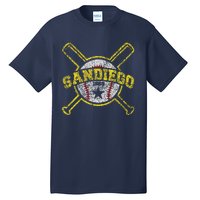 Distressed Retro San Diego Baseball Sd Vintagex Tall T-Shirt