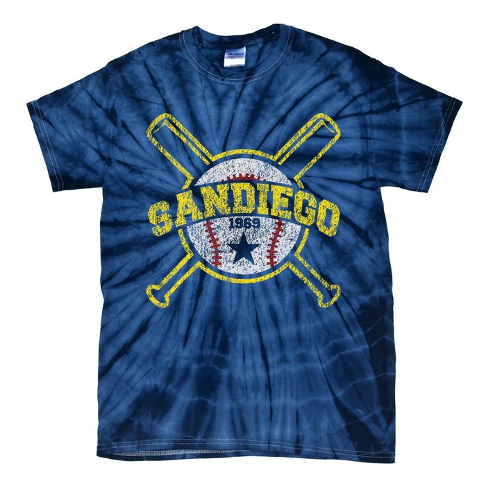 Distressed Retro San Diego Baseball Sd Vintagex Tie-Dye T-Shirt