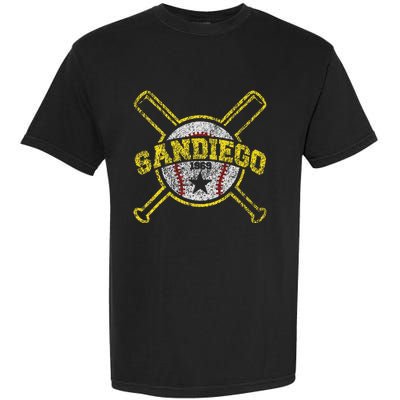 Distressed Retro San Diego Baseball SD Vintage Garment-Dyed Heavyweight T-Shirt