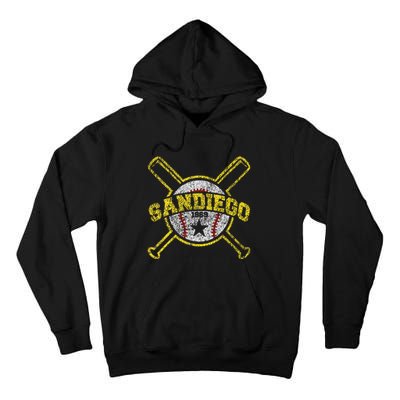 Distressed Retro San Diego Baseball SD Vintage Tall Hoodie