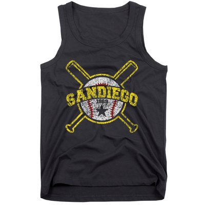 Distressed Retro San Diego Baseball SD Vintage Tank Top