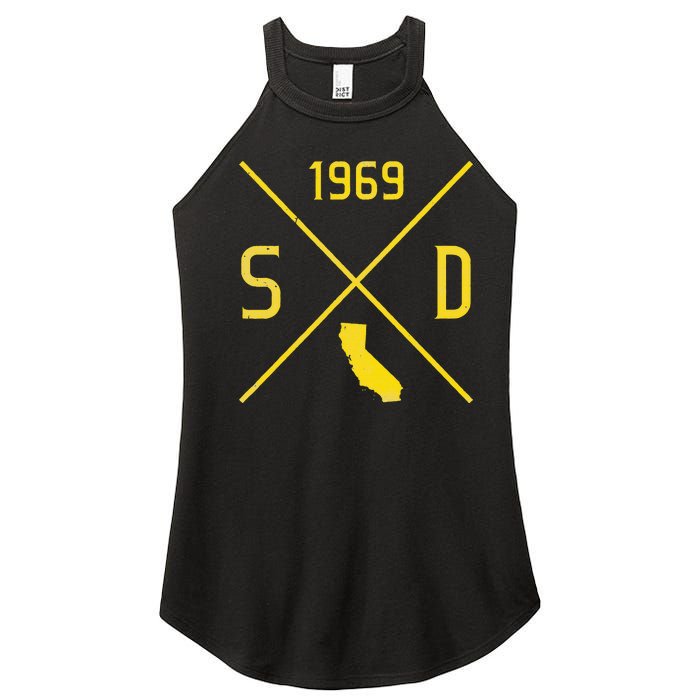 Distressed Retro San Diego Baseball Sd Women's Perfect Tri Rocker Tank