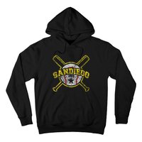 Distressed Retro San Diego Baseball Sd Vintage Hoodie