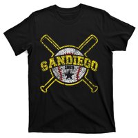 Distressed Retro San Diego Baseball Sd Vintage T-Shirt