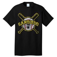 Distressed Retro San Diego Baseball Sd Vintage Tall T-Shirt