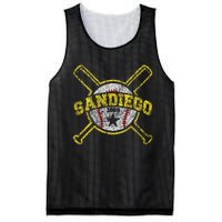 Distressed Retro San Diego Baseball Sd Vintage Mesh Reversible Basketball Jersey Tank