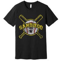 Distressed Retro San Diego Baseball Sd Vintage Premium T-Shirt