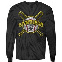 Distressed Retro San Diego Baseball Sd Vintage Tie-Dye Long Sleeve Shirt