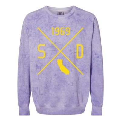 Distressed Retro San Diego Baseball Sd Colorblast Crewneck Sweatshirt