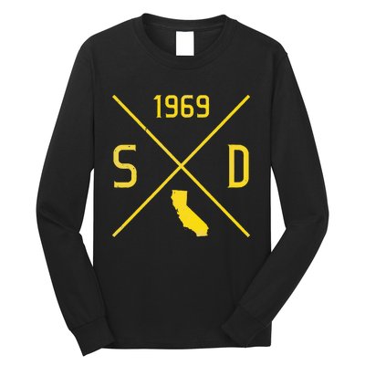 Distressed Retro San Diego Baseball Sd Long Sleeve Shirt