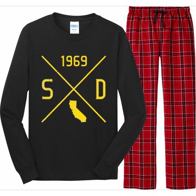 Distressed Retro San Diego Baseball Sd Long Sleeve Pajama Set