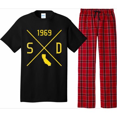 Distressed Retro San Diego Baseball Sd Pajama Set