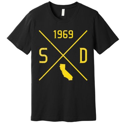 Distressed Retro San Diego Baseball Sd Premium T-Shirt