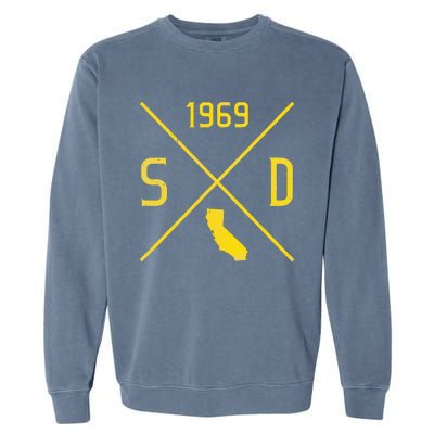 Distressed Retro San Diego Baseball Sd Garment-Dyed Sweatshirt