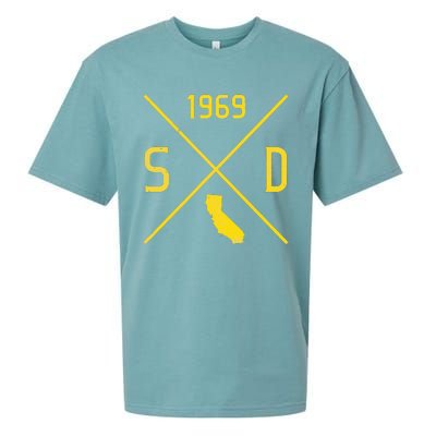 Distressed Retro San Diego Baseball Sd Sueded Cloud Jersey T-Shirt