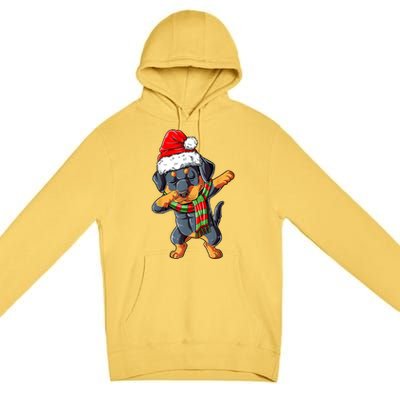 Dabbing Rottweiler Santa Christmas Boys Xmas Dog Gift Premium Pullover Hoodie