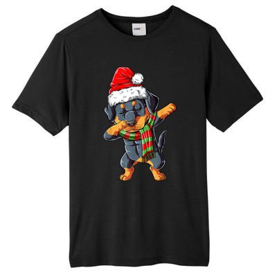 Dabbing Rottweiler Santa Christmas Boys Xmas Dog Gift Tall Fusion ChromaSoft Performance T-Shirt