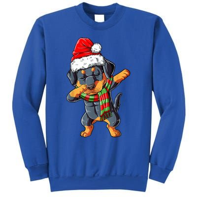 Dabbing Rottweiler Santa Christmas Boys Xmas Dog Gift Sweatshirt