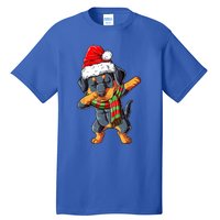 Dabbing Rottweiler Santa Christmas Boys Xmas Dog Gift Tall T-Shirt